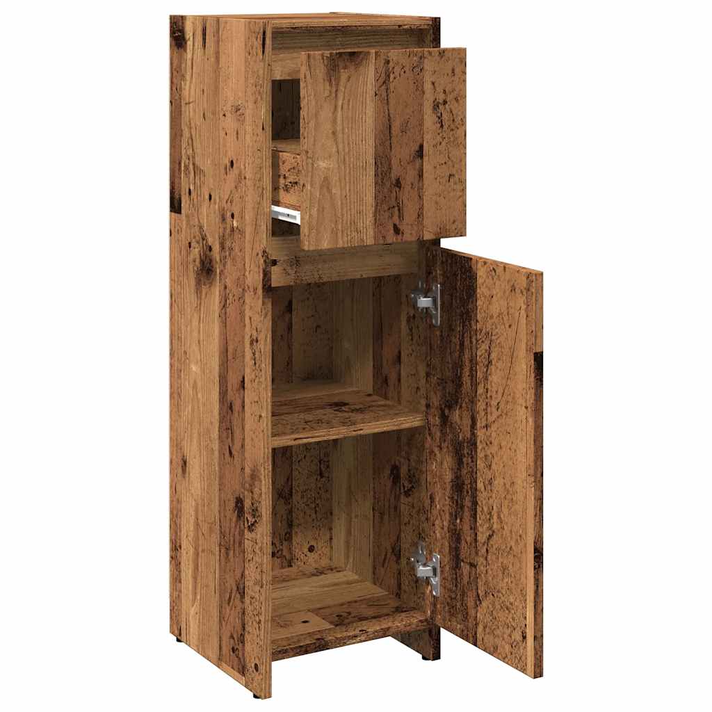 Badkamerkast 30x30x95 cm bewerkt hout oud houtkleurig is nu te koop bij PeponiXL, paradijselijk wonen!