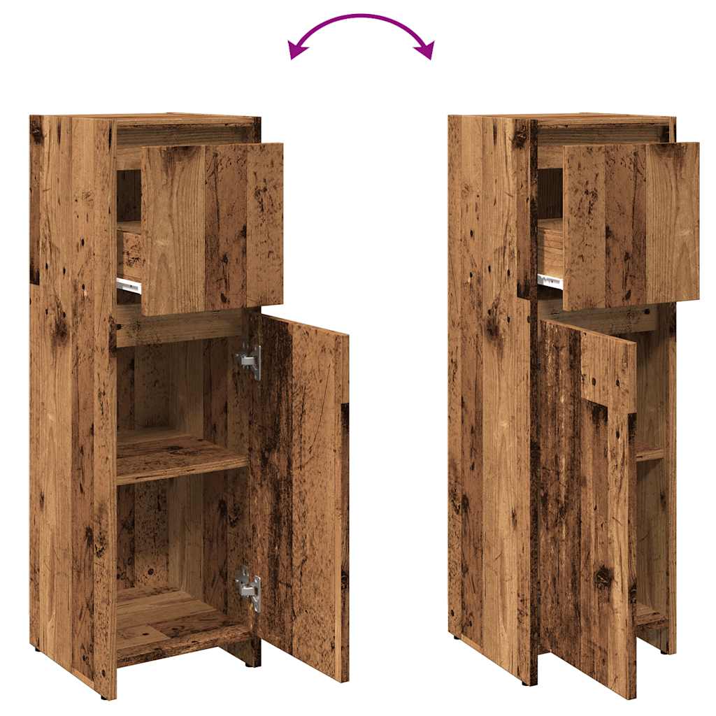 Badkamerkast 30x30x95 cm bewerkt hout oud houtkleurig is nu te koop bij PeponiXL, paradijselijk wonen!
