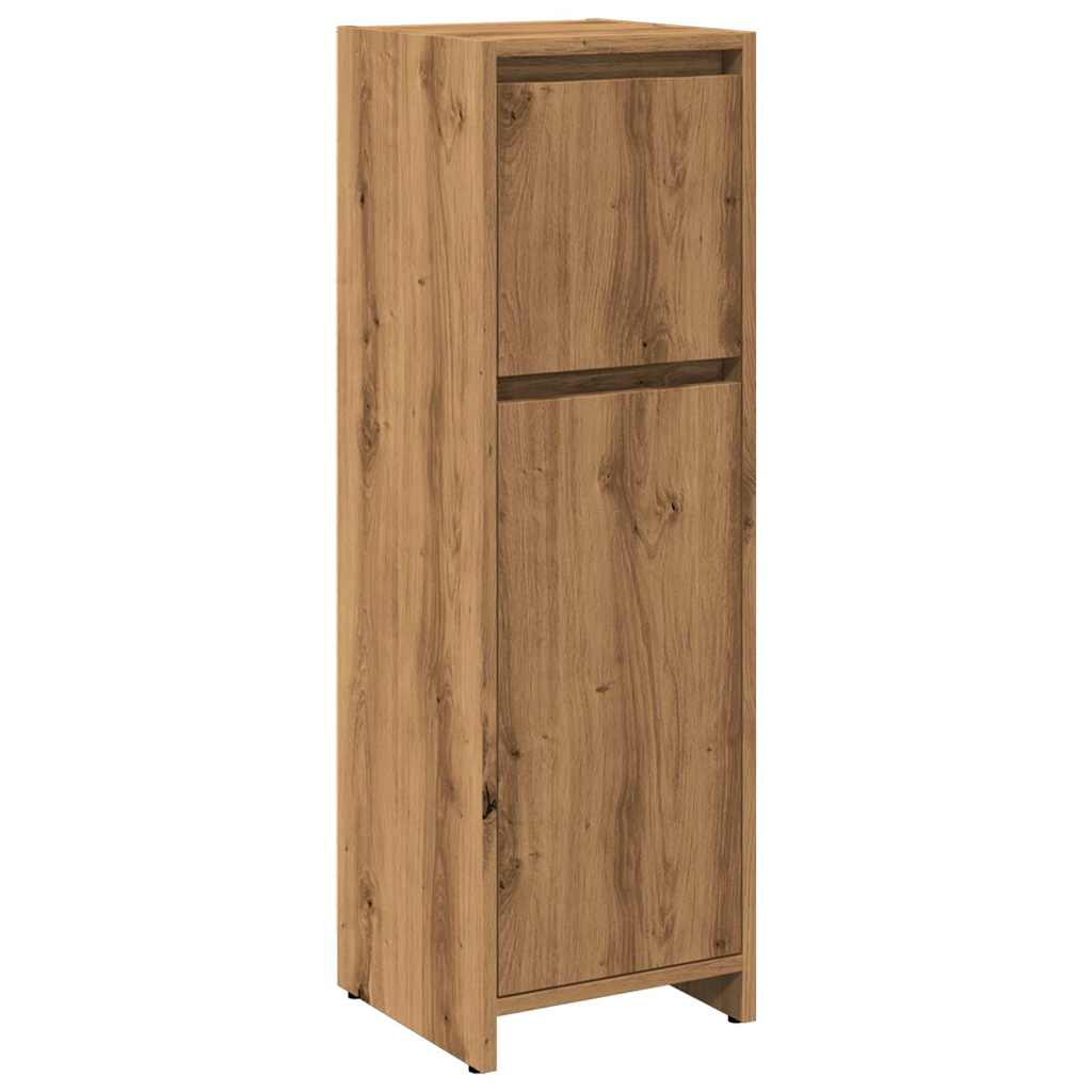 Badkamerkast 30x30x95 cm bewerkt hout artisanaal eikenkleur is nu te koop bij PeponiXL, paradijselijk wonen!