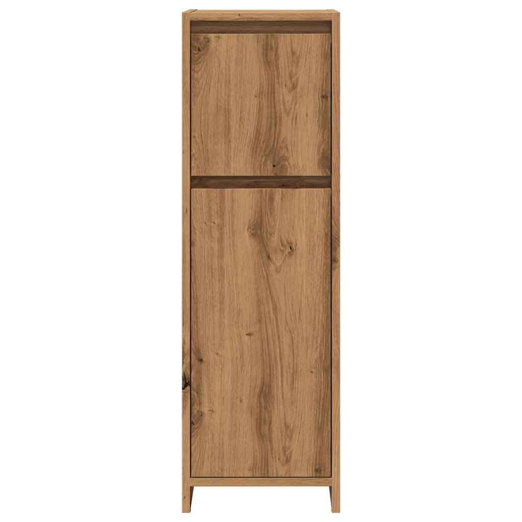 Badkamerkast 30x30x95 cm bewerkt hout artisanaal eikenkleur is nu te koop bij PeponiXL, paradijselijk wonen!