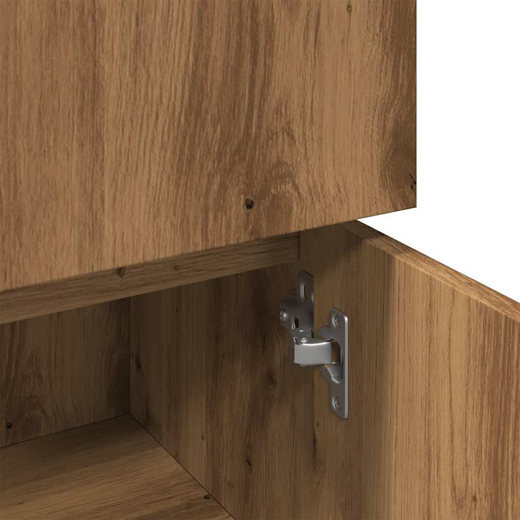 Badkamerkast 30x30x95 cm bewerkt hout artisanaal eikenkleur is nu te koop bij PeponiXL, paradijselijk wonen!