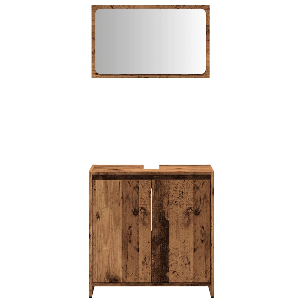 2-delige Badkamermeubelset bewerkt hout oud houtkleurig is nu te koop bij PeponiXL, paradijselijk wonen!
