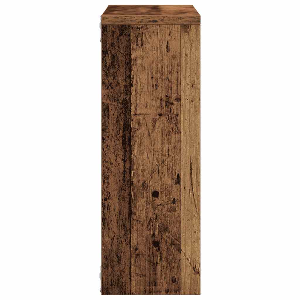 Wandschap 45x16x45 cm bewerkt hout oud houtkleurig is nu te koop bij PeponiXL, paradijselijk wonen!