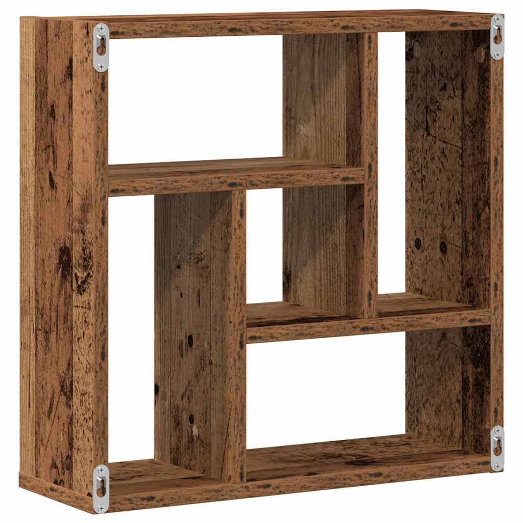 Wandschap 45x16x45 cm bewerkt hout oud houtkleurig is nu te koop bij PeponiXL, paradijselijk wonen!
