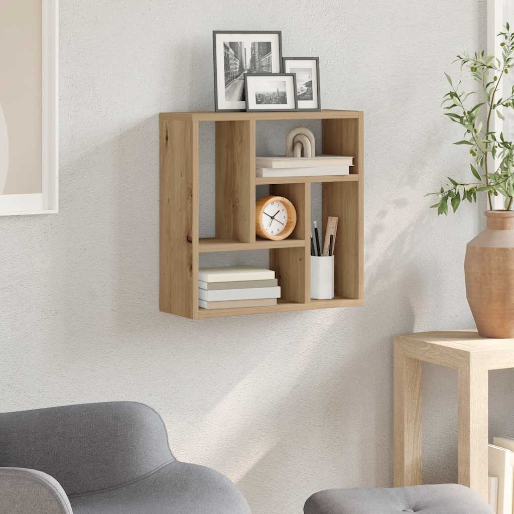 Wandschap 45x16x45 cm bewerkt hout artisanaal eikenkleurig is nu te koop bij PeponiXL, paradijselijk wonen!