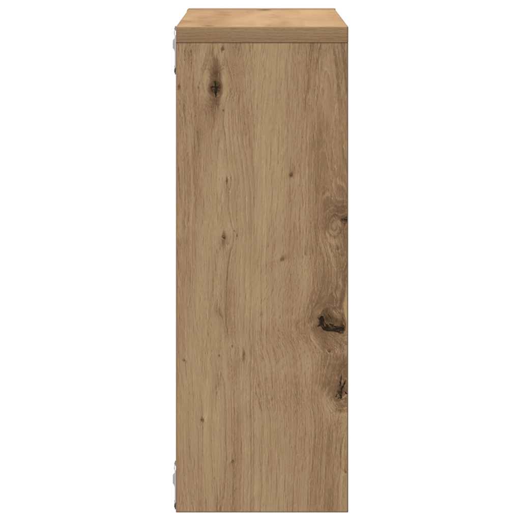 Wandschap 45x16x45 cm bewerkt hout artisanaal eikenkleurig is nu te koop bij PeponiXL, paradijselijk wonen!