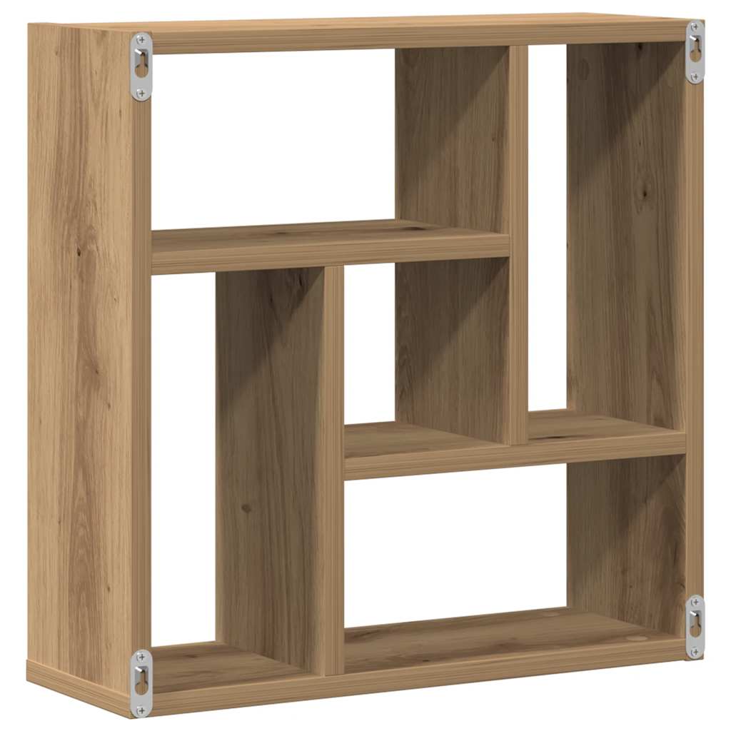 Wandschap 45x16x45 cm bewerkt hout artisanaal eikenkleurig is nu te koop bij PeponiXL, paradijselijk wonen!