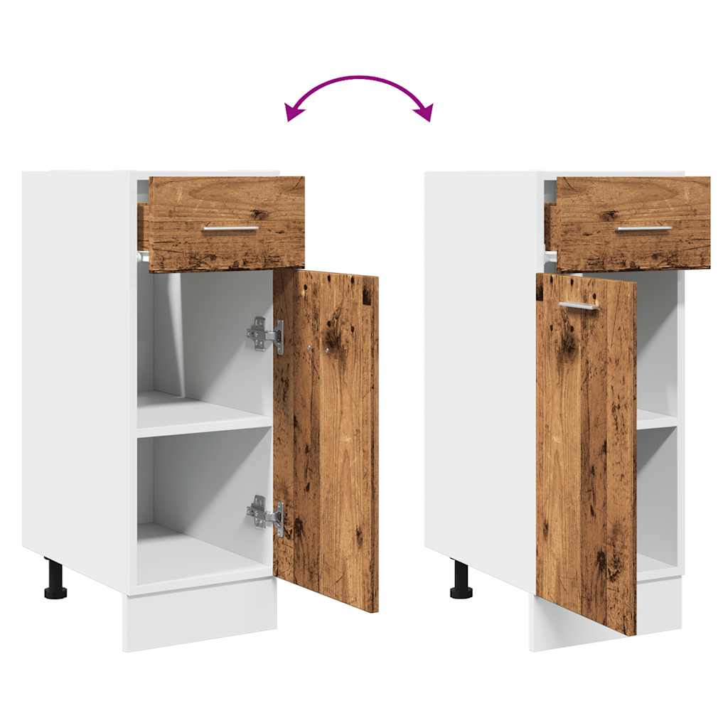 Onderkast met lade Lyon 30x46x81,5 cm bewerkt hout oud houtkleurig is nu te koop bij PeponiXL, paradijselijk wonen!