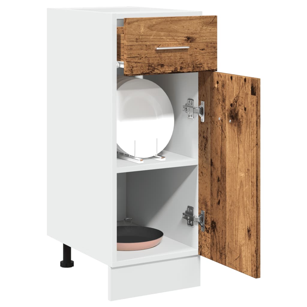 Onderkast met lade Lyon 30x46x81,5 cm bewerkt hout oud houtkleurig is nu te koop bij PeponiXL, paradijselijk wonen!