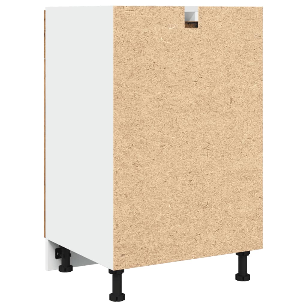 Onderkast met lade Lyon 50x46x81,5 cm bewerkt hout oud houtkleurig is nu te koop bij PeponiXL, paradijselijk wonen!
