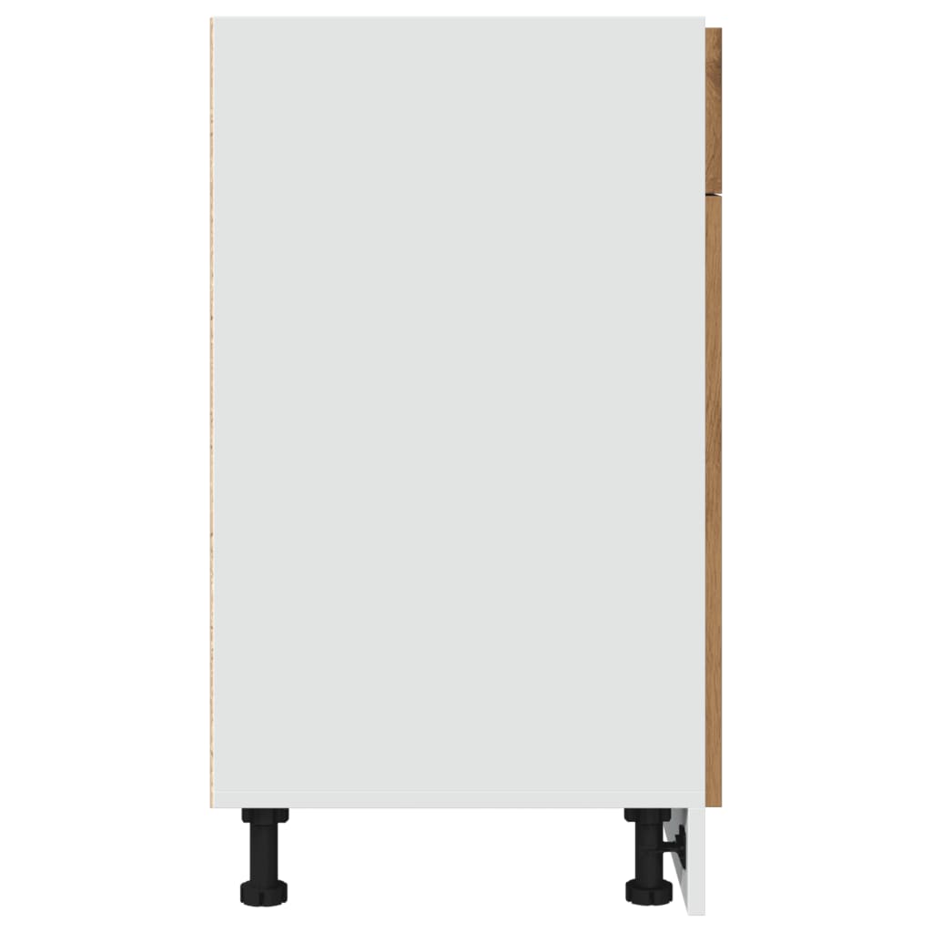 Onderkast met lade Lyon 50x46x81,5 cm bewerkt hout artisanaal eiken is nu te koop bij PeponiXL, paradijselijk wonen!