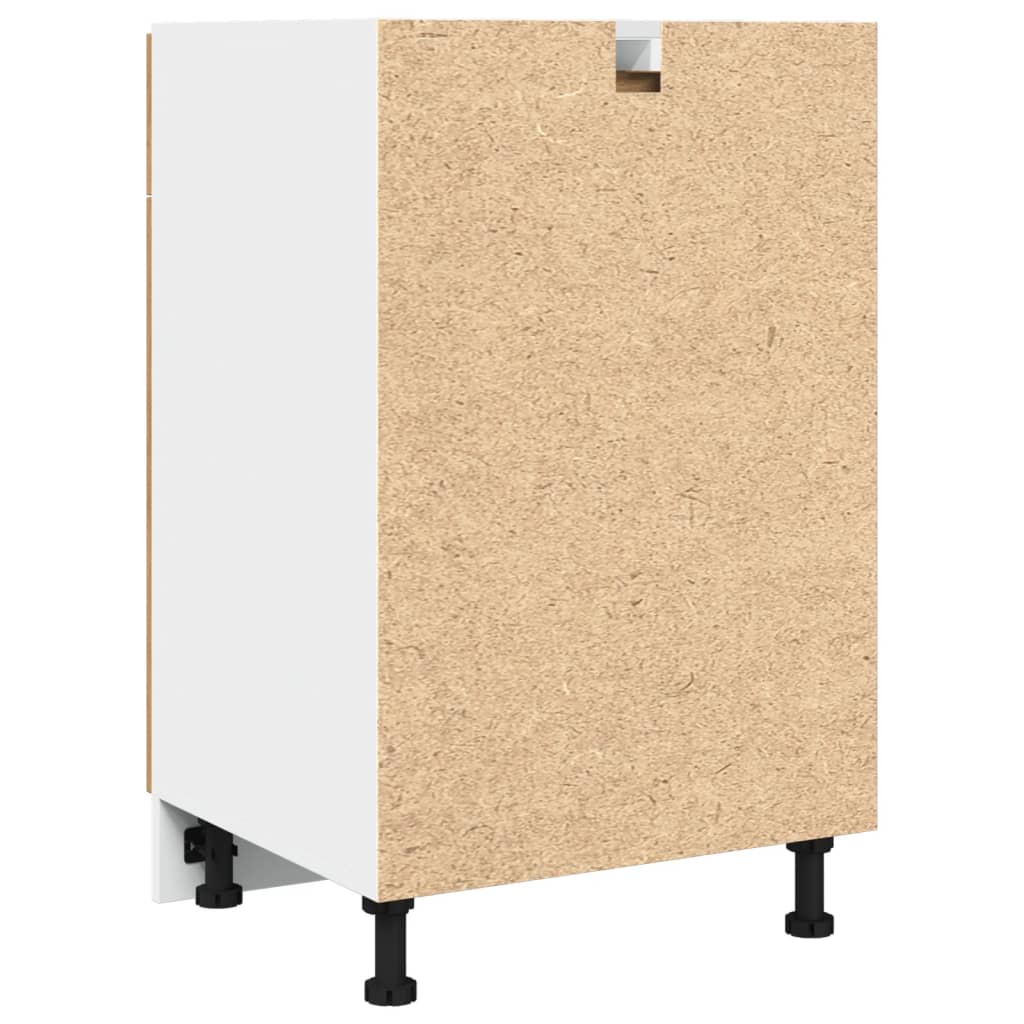 Onderkast met lade Lyon 50x46x81,5 cm bewerkt hout artisanaal eiken is nu te koop bij PeponiXL, paradijselijk wonen!