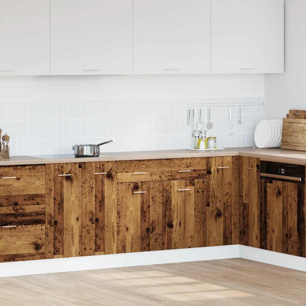 Onderkast met lade Lyon 80x46x81,5 cm bewerkt hout oud houtkleurig is nu te koop bij PeponiXL, paradijselijk wonen!