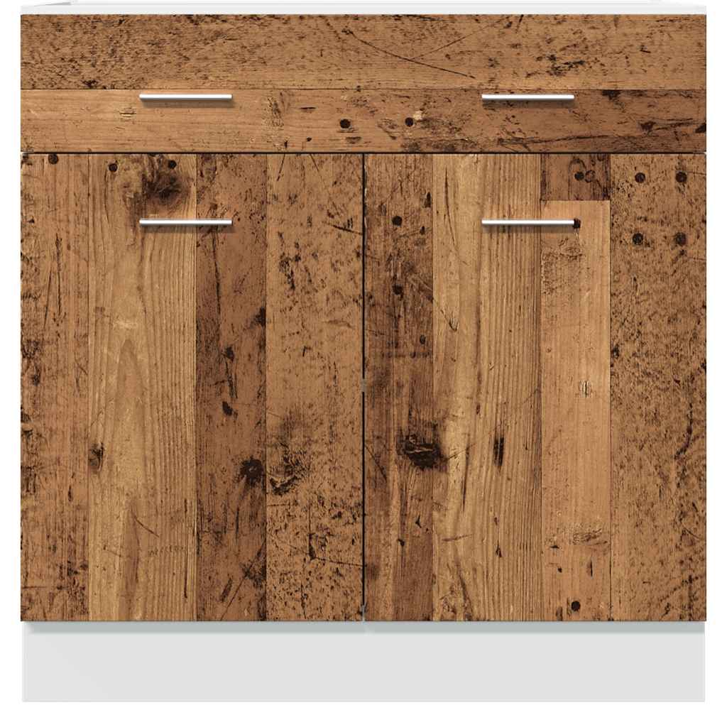 Onderkast met lade Lyon 80x46x81,5 cm bewerkt hout oud houtkleurig is nu te koop bij PeponiXL, paradijselijk wonen!