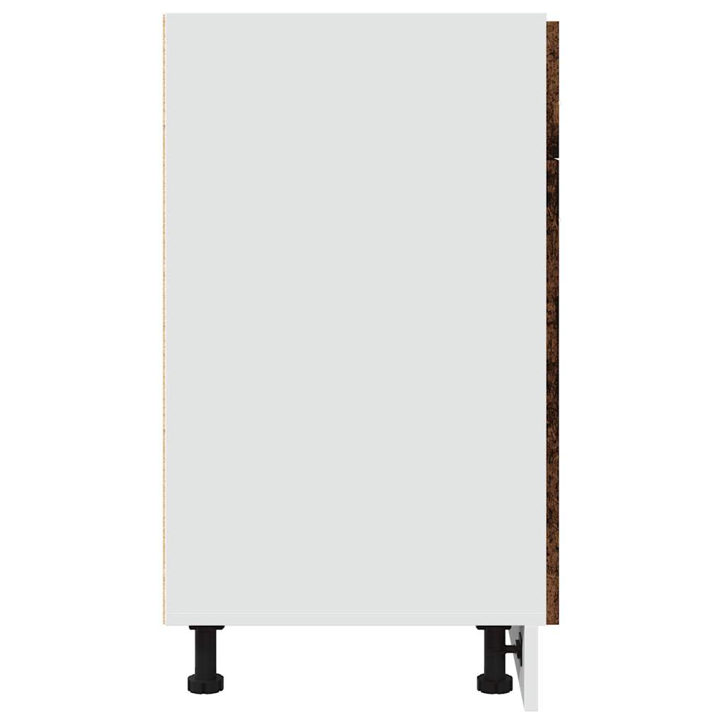 Onderkast met lade Lyon 80x46x81,5 cm bewerkt hout oud houtkleurig is nu te koop bij PeponiXL, paradijselijk wonen!