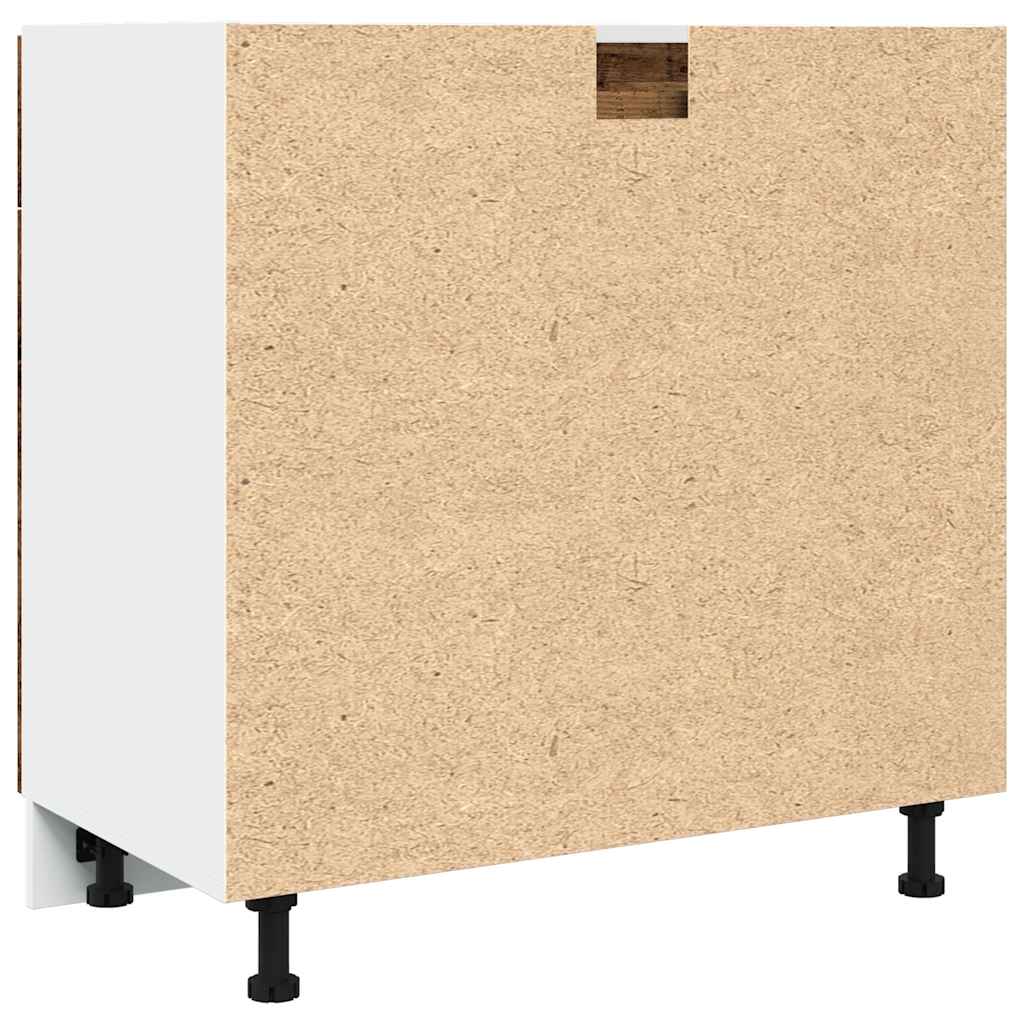 Onderkast met lade Lyon 80x46x81,5 cm bewerkt hout oud houtkleurig is nu te koop bij PeponiXL, paradijselijk wonen!