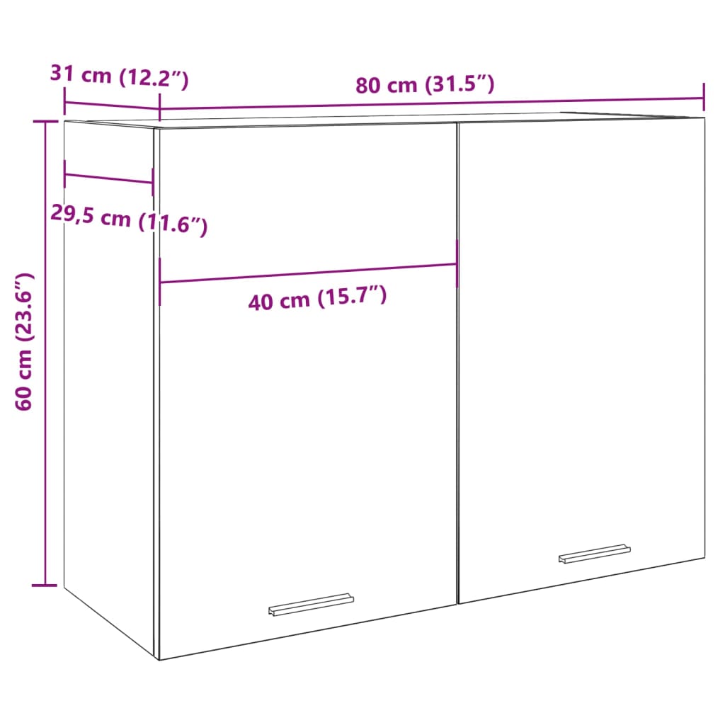 Bovenkast Lyon 80x31x60 cm bewerkt hout artisanaal eikenkleur is nu te koop bij PeponiXL, paradijselijk wonen!