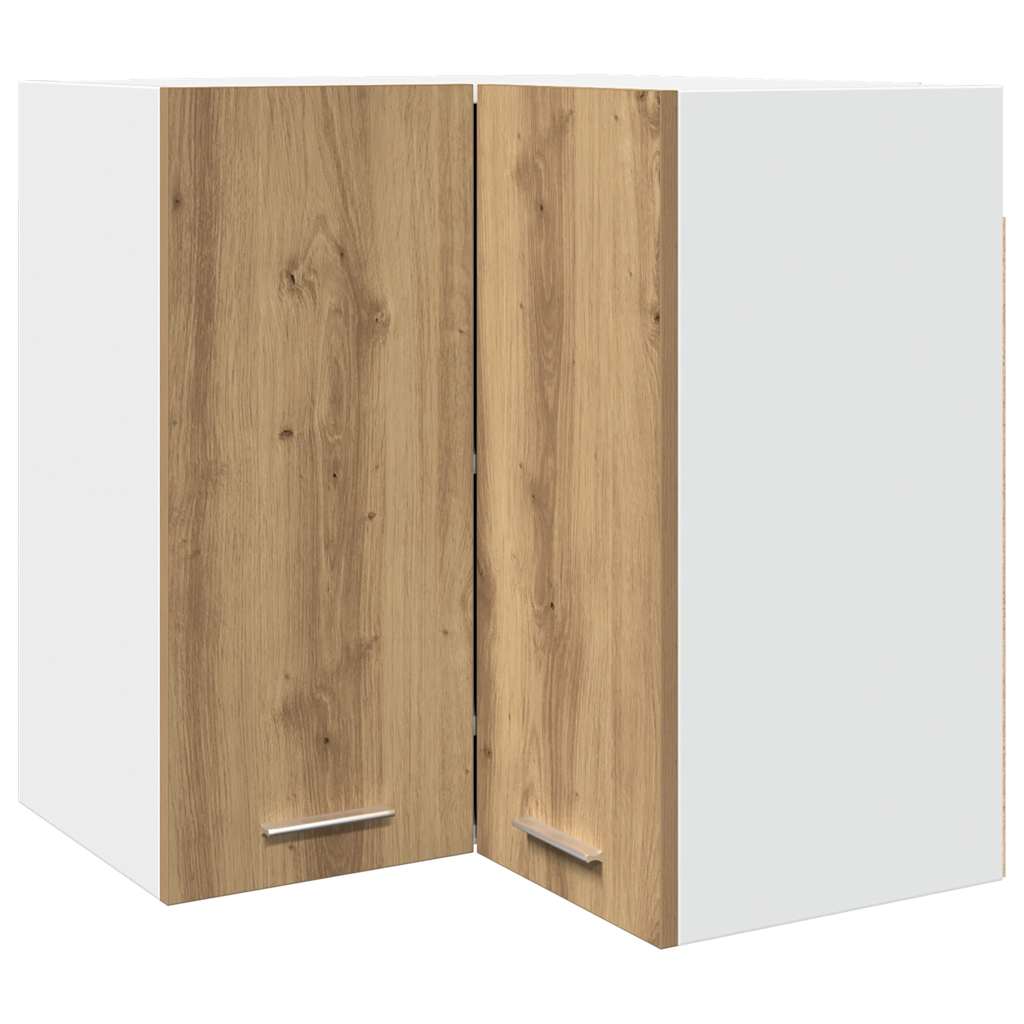 Hanghoekkast Lyon 57x57x60 cm bewerkt hout artisanaal eikenkleur is nu te koop bij PeponiXL, paradijselijk wonen!