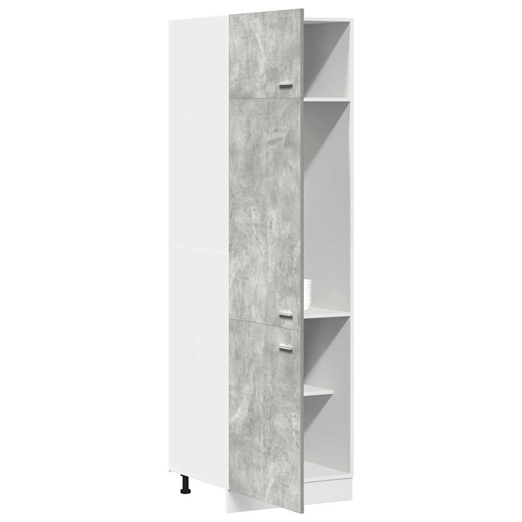 Ombouwkast voor koelkast Lyon 60x57x207 cm bewerkt hout betongrijs is nu te koop bij PeponiXL, paradijselijk wonen!