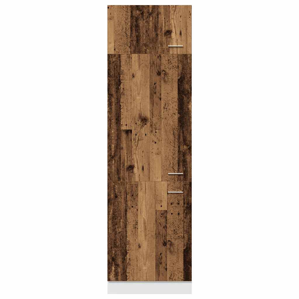 Ombouwkast voor koelkast Lyon 60x57x207 cm bewerkt hout oud houtkleurig is nu te koop bij PeponiXL, paradijselijk wonen!