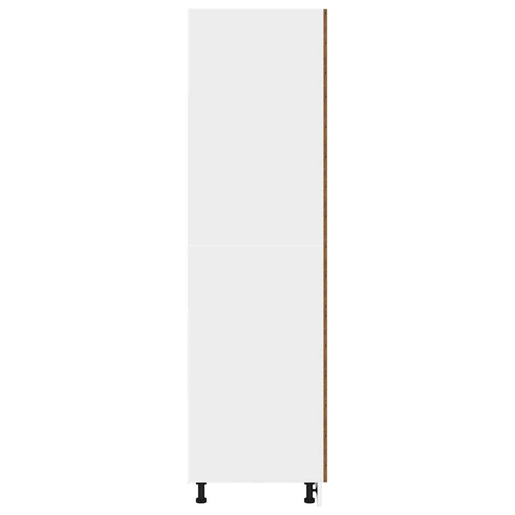 Ombouwkast voor koelkast Lyon 60x57x207 cm bewerkt hout oud houtkleurig is nu te koop bij PeponiXL, paradijselijk wonen!