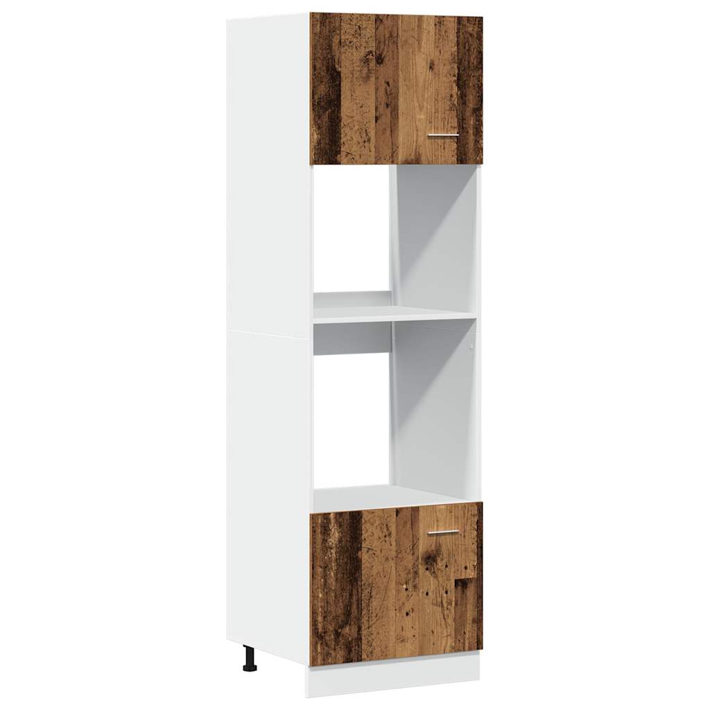 Magnetronkast Lyon 60x57x207 cm bewerkt hout oud houtkleurig is nu te koop bij PeponiXL, paradijselijk wonen!