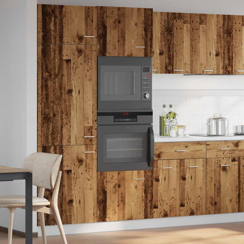 Magnetronkast Lyon 60x57x207 cm bewerkt hout oud houtkleurig is nu te koop bij PeponiXL, paradijselijk wonen!
