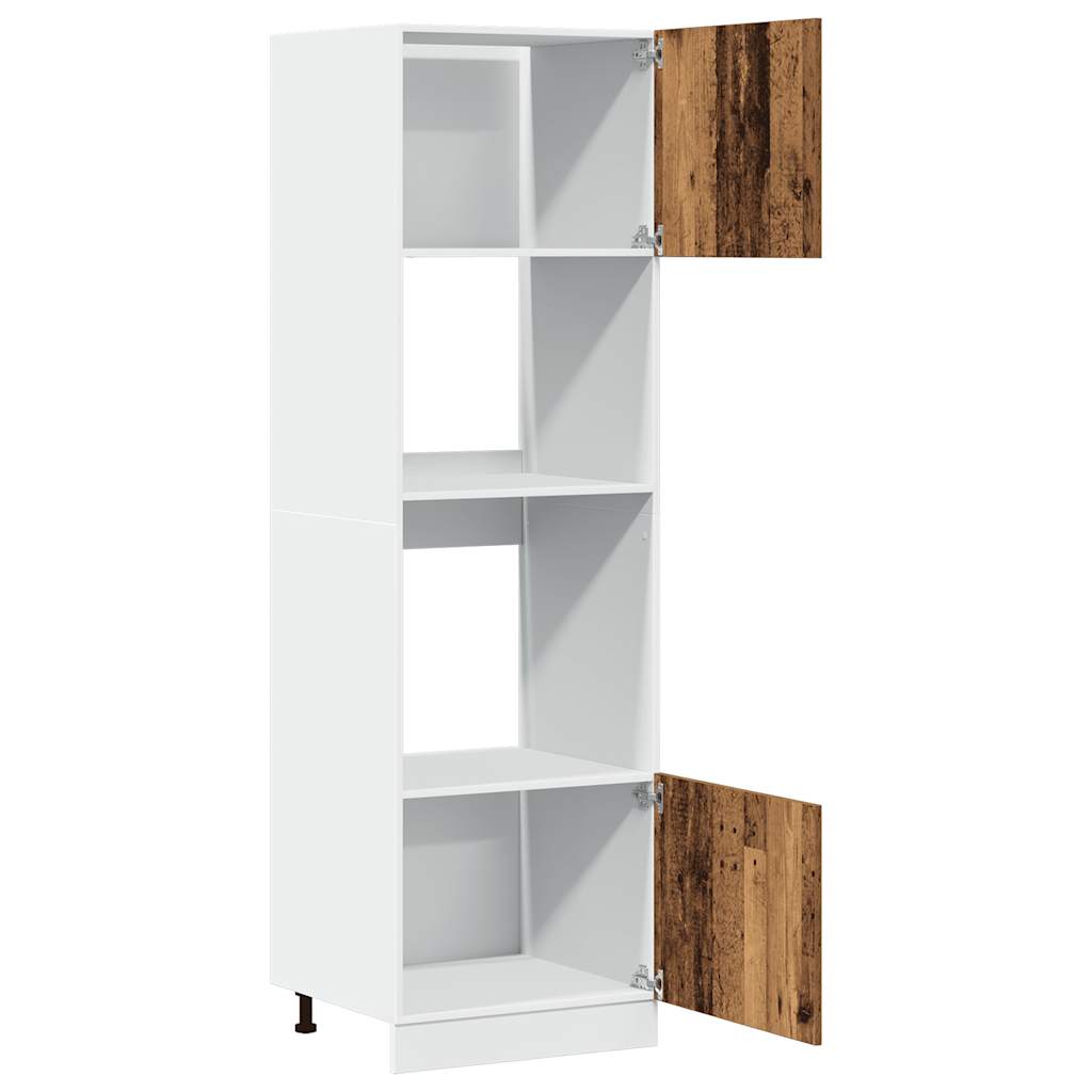 Magnetronkast Lyon 60x57x207 cm bewerkt hout oud houtkleurig is nu te koop bij PeponiXL, paradijselijk wonen!