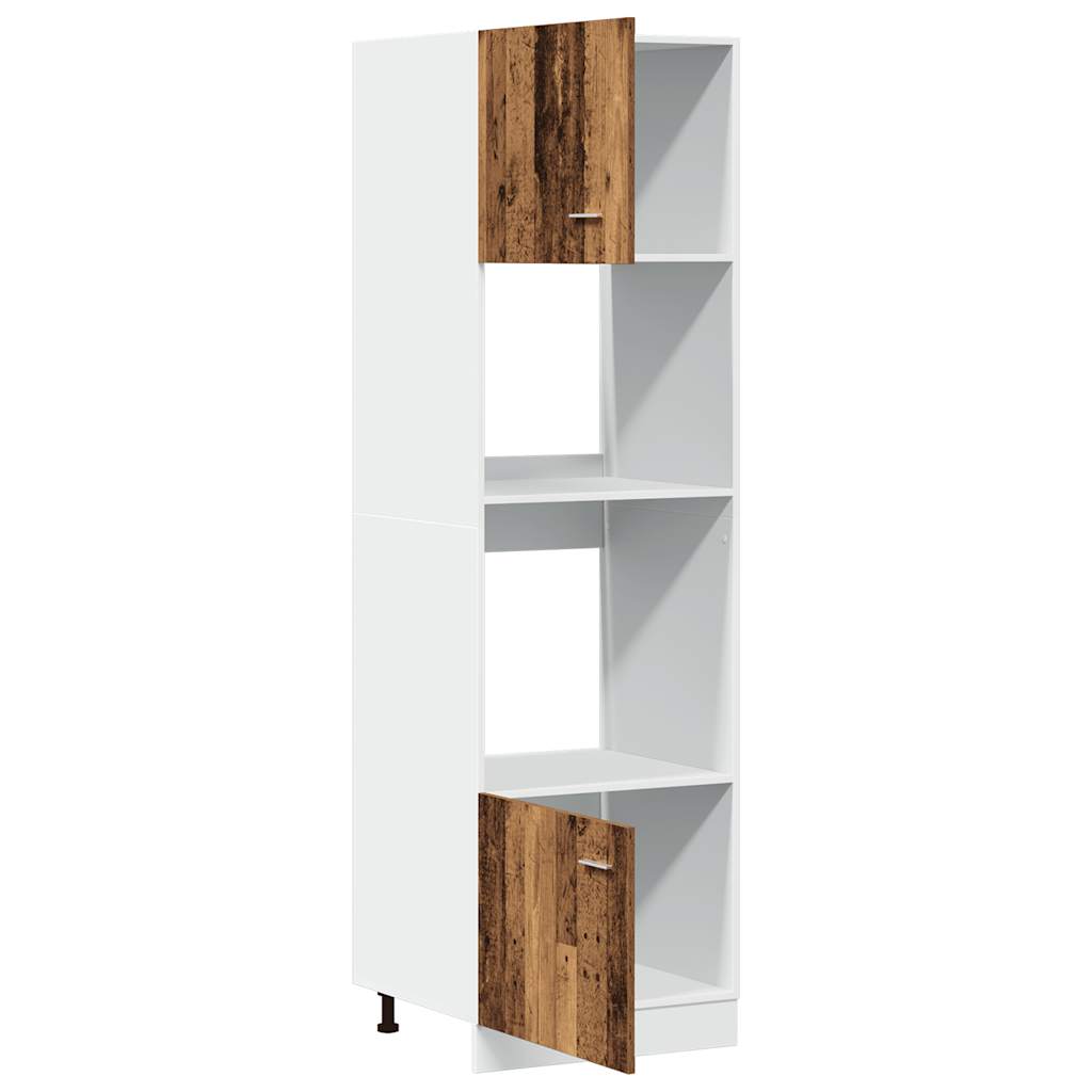 Magnetronkast Lyon 60x57x207 cm bewerkt hout oud houtkleurig is nu te koop bij PeponiXL, paradijselijk wonen!