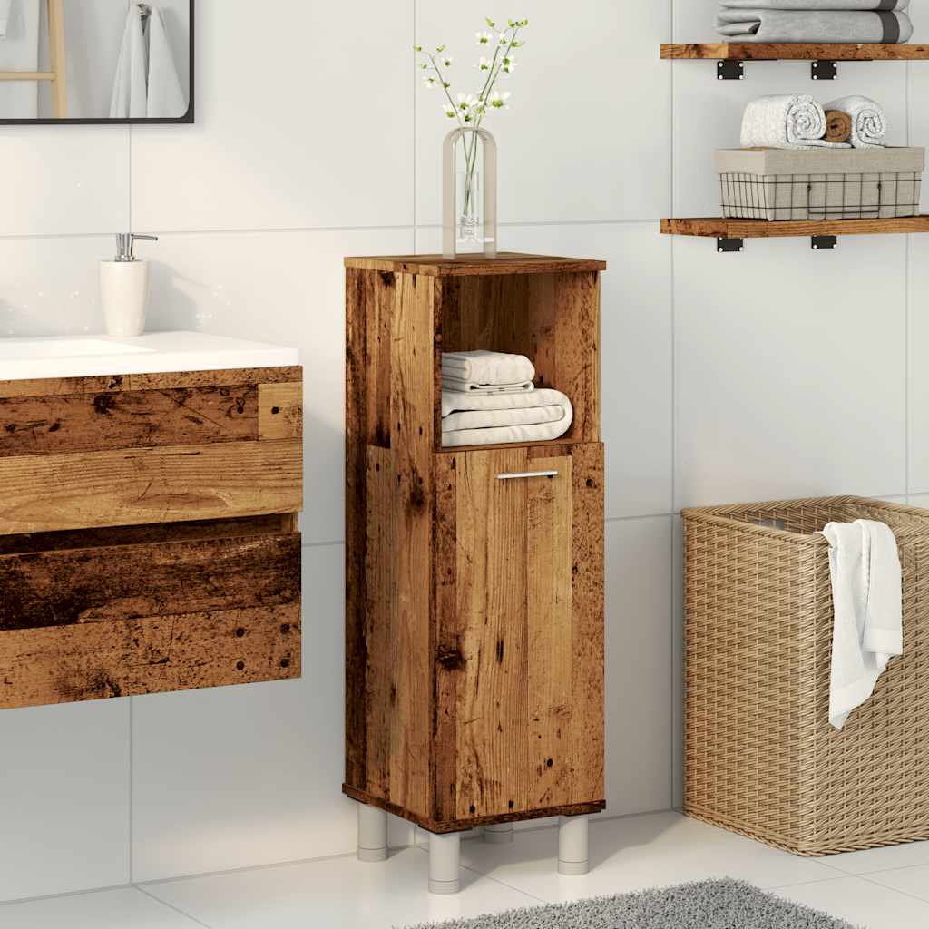 Badkamerkast 30x30x95 cm bewerkt hout oud houtkleurig is nu te koop bij PeponiXL, paradijselijk wonen!