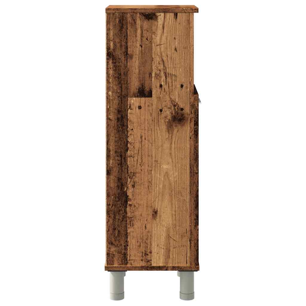 Badkamerkast 30x30x95 cm bewerkt hout oud houtkleurig is nu te koop bij PeponiXL, paradijselijk wonen!