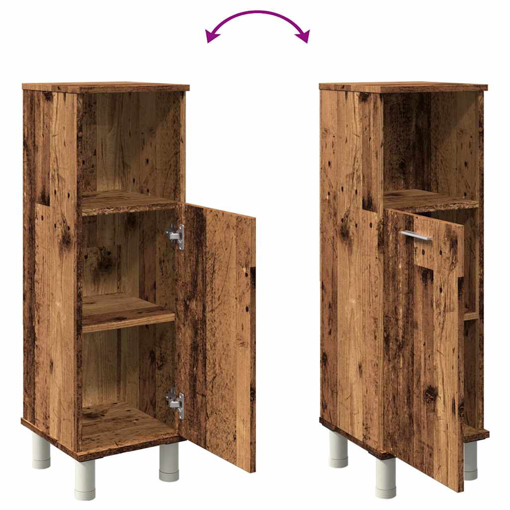Badkamerkast 30x30x95 cm bewerkt hout oud houtkleurig is nu te koop bij PeponiXL, paradijselijk wonen!