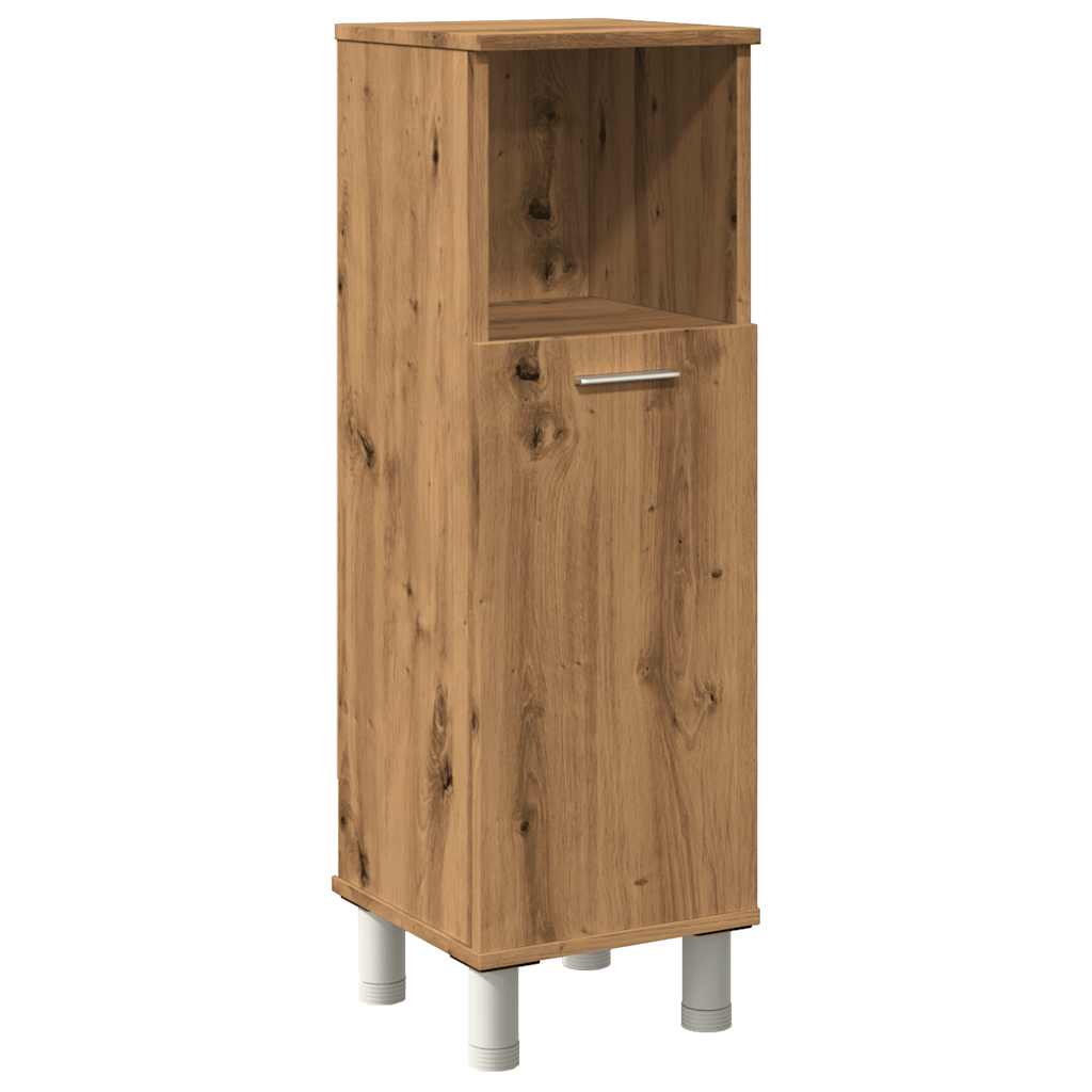 Badkamerkast 30x30x95 cm bewerkt hout artisanaal eikenkleur is nu te koop bij PeponiXL, paradijselijk wonen!