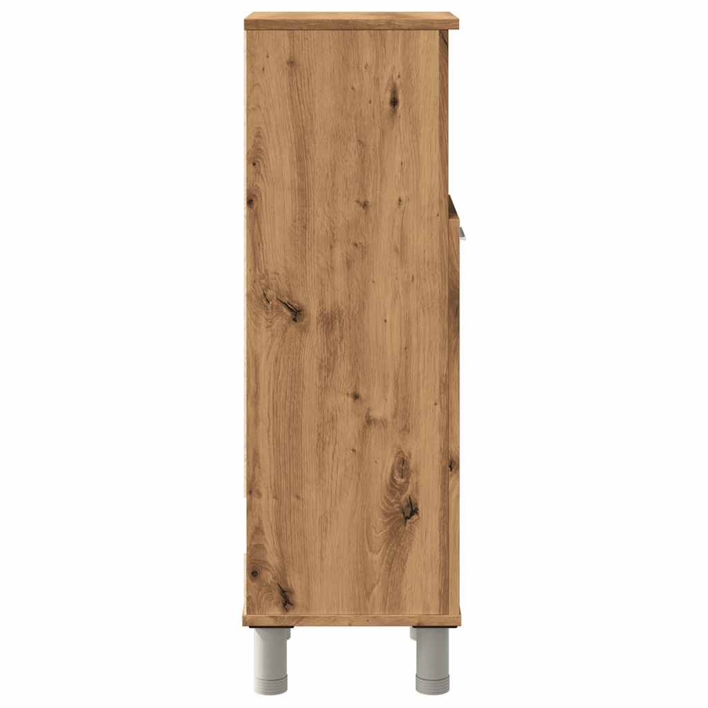 Badkamerkast 30x30x95 cm bewerkt hout artisanaal eikenkleur is nu te koop bij PeponiXL, paradijselijk wonen!