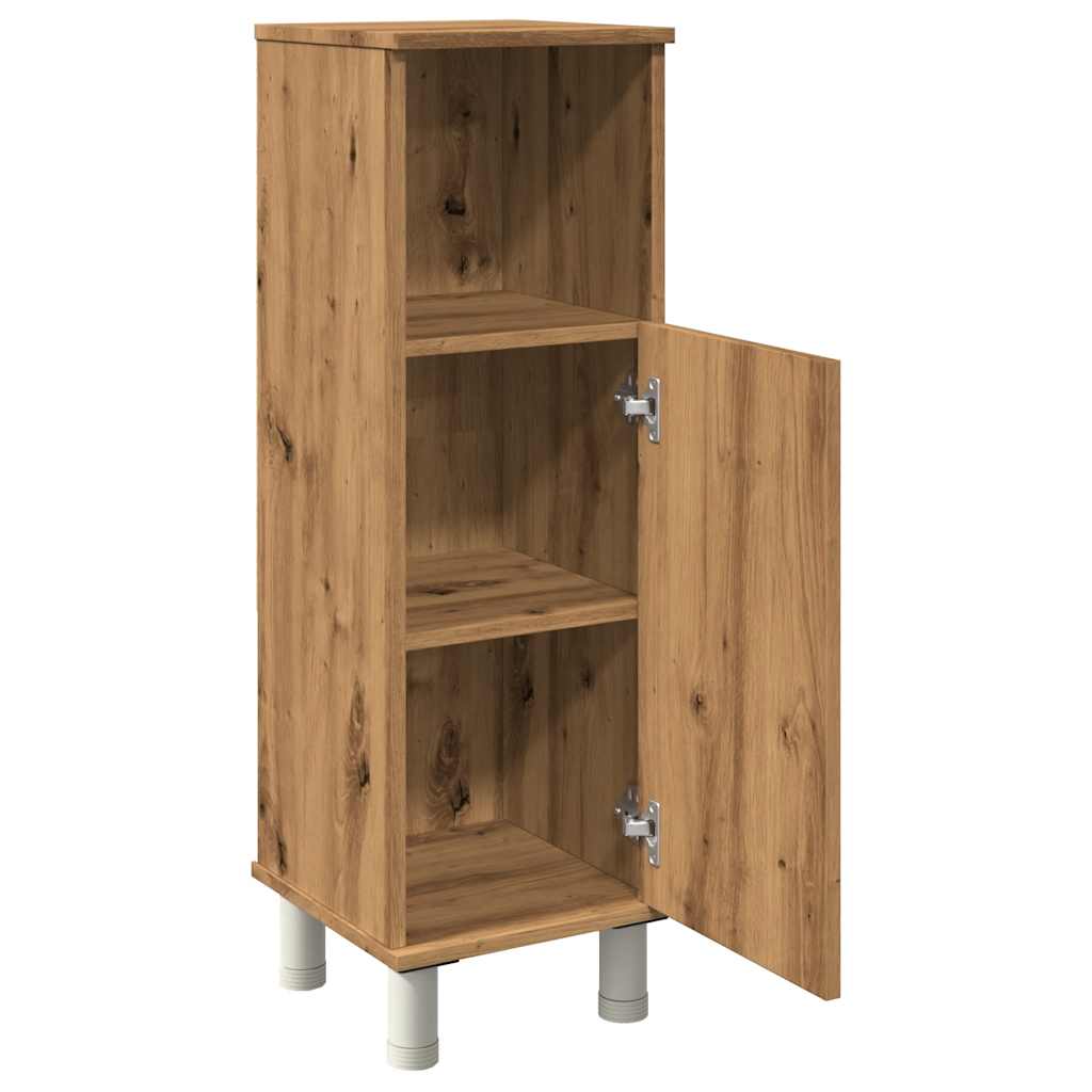 Badkamerkast 30x30x95 cm bewerkt hout artisanaal eikenkleur is nu te koop bij PeponiXL, paradijselijk wonen!