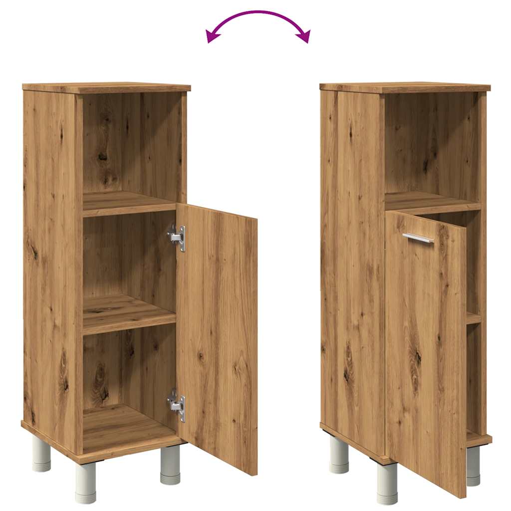 Badkamerkast 30x30x95 cm bewerkt hout artisanaal eikenkleur is nu te koop bij PeponiXL, paradijselijk wonen!