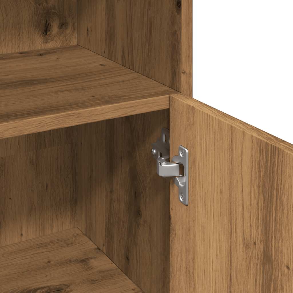 Badkamerkast 30x30x95 cm bewerkt hout artisanaal eikenkleur is nu te koop bij PeponiXL, paradijselijk wonen!