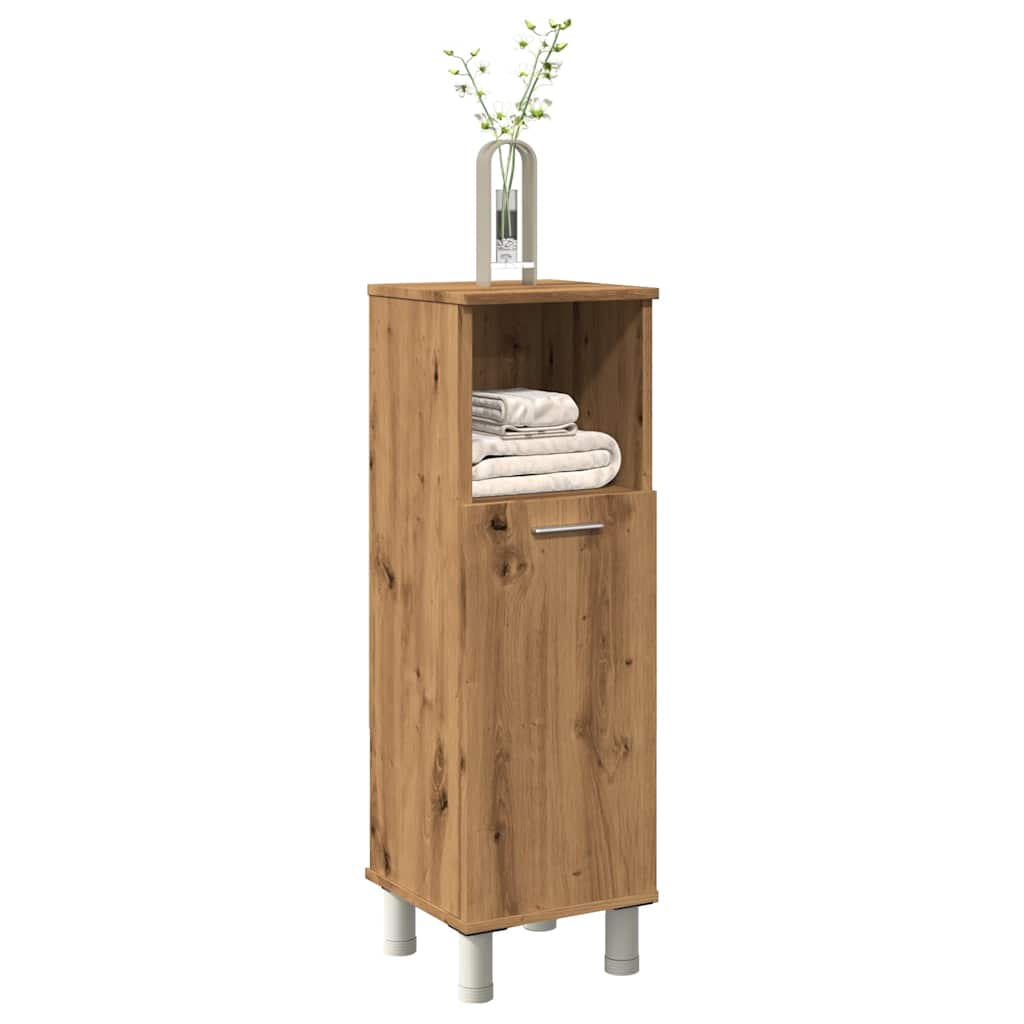 Badkamerkast 30x30x95 cm bewerkt hout artisanaal eikenkleur is nu te koop bij PeponiXL, paradijselijk wonen!