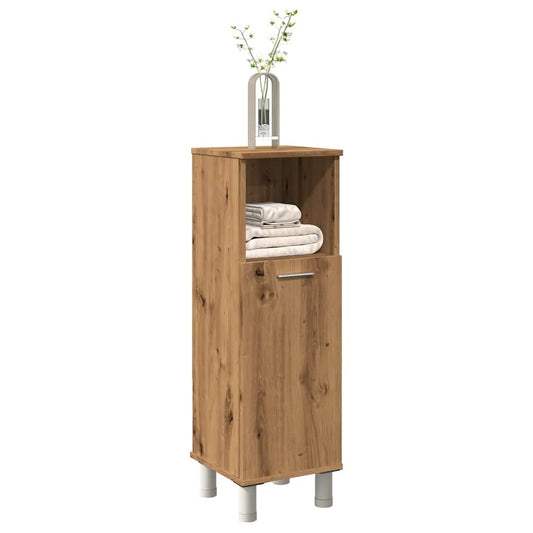 Badkamerkast 30x30x95 cm bewerkt hout artisanaal eikenkleur is nu te koop bij PeponiXL, paradijselijk wonen!