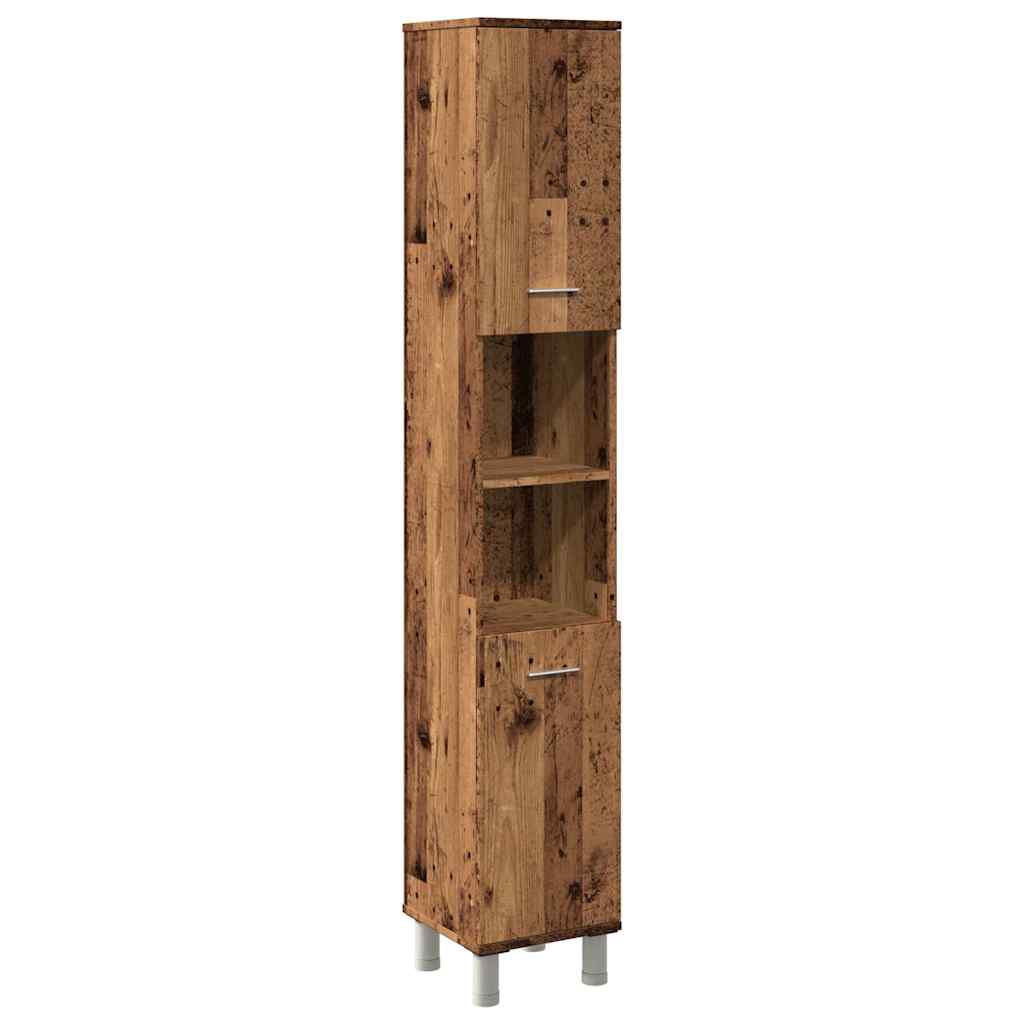 Badkamerkast 30x30x179 cm bewerkt hout oud houtkleurig is nu te koop bij PeponiXL, paradijselijk wonen!