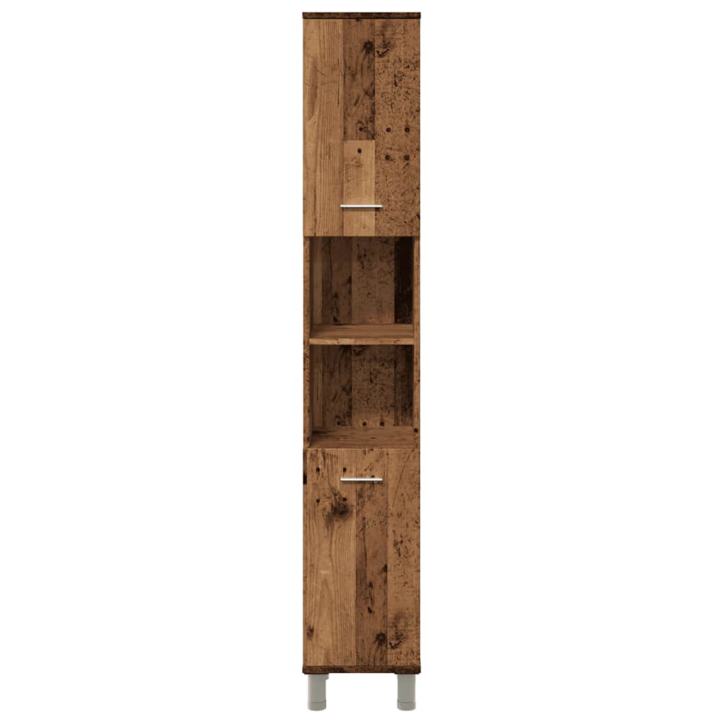 Badkamerkast 30x30x179 cm bewerkt hout oud houtkleurig is nu te koop bij PeponiXL, paradijselijk wonen!