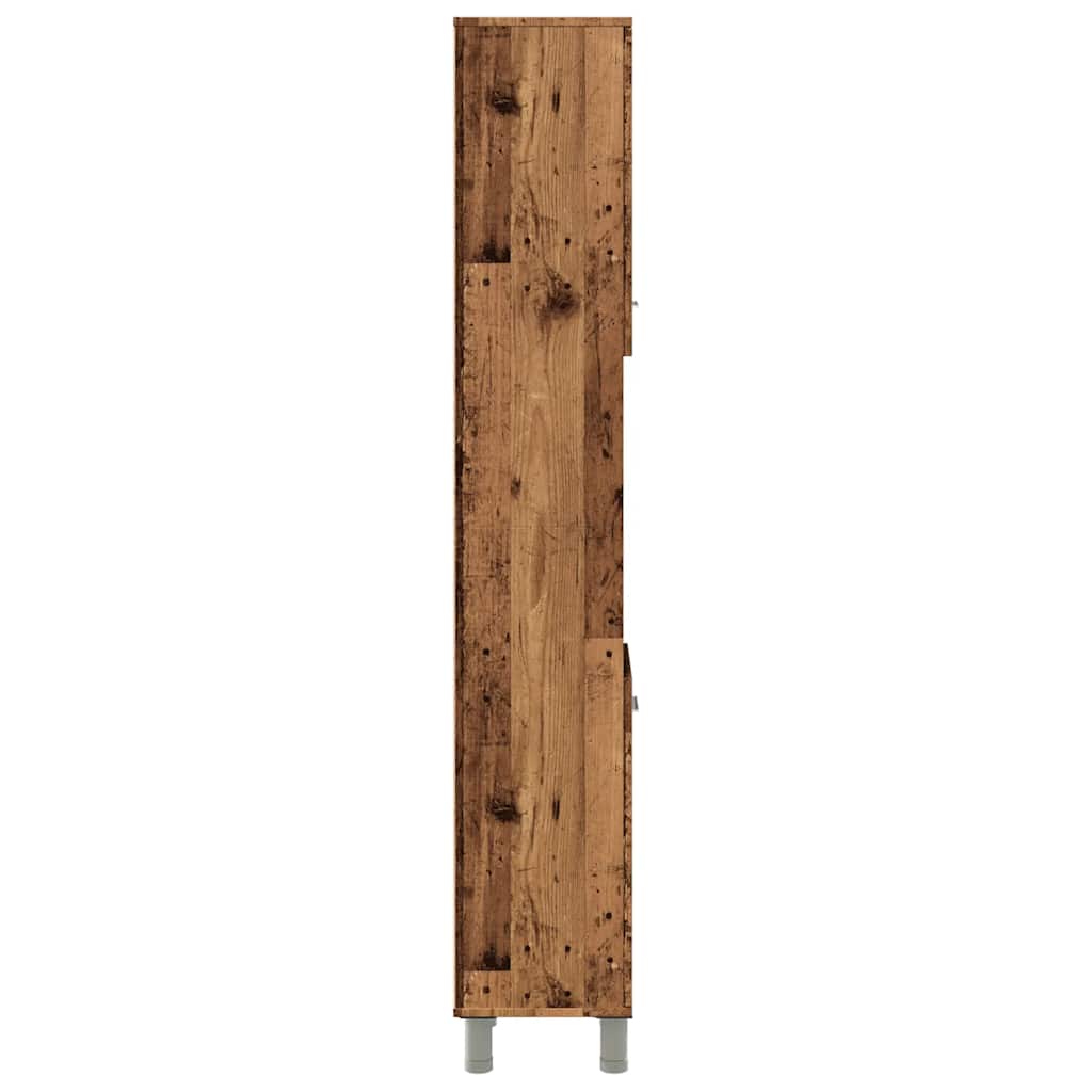 Badkamerkast 30x30x179 cm bewerkt hout oud houtkleurig is nu te koop bij PeponiXL, paradijselijk wonen!