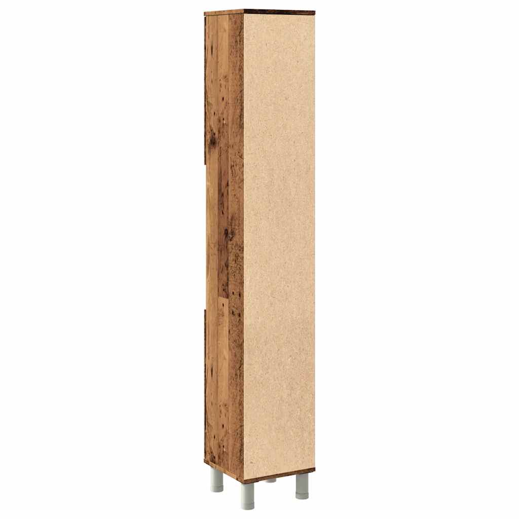 Badkamerkast 30x30x179 cm bewerkt hout oud houtkleurig is nu te koop bij PeponiXL, paradijselijk wonen!
