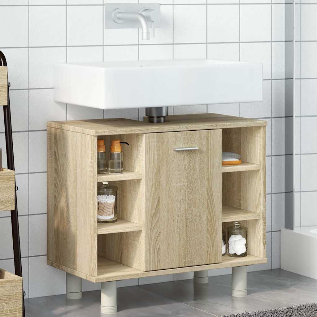 Badkamerkast 60x32x53,5 cm spaanplaat sonoma eikenkleurig is nu te koop bij PeponiXL, paradijselijk wonen!