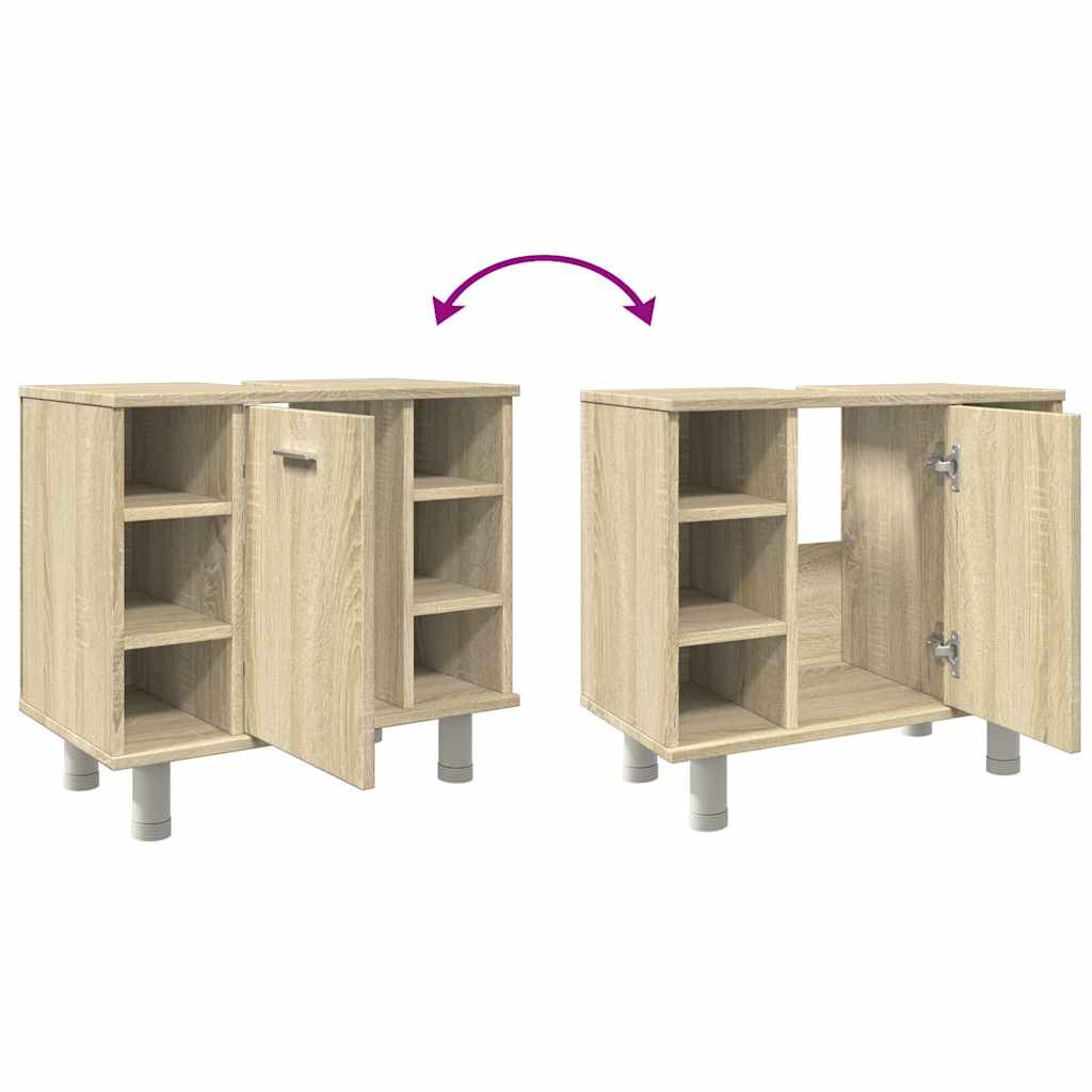 Badkamerkast 60x32x53,5 cm spaanplaat sonoma eikenkleurig is nu te koop bij PeponiXL, paradijselijk wonen!