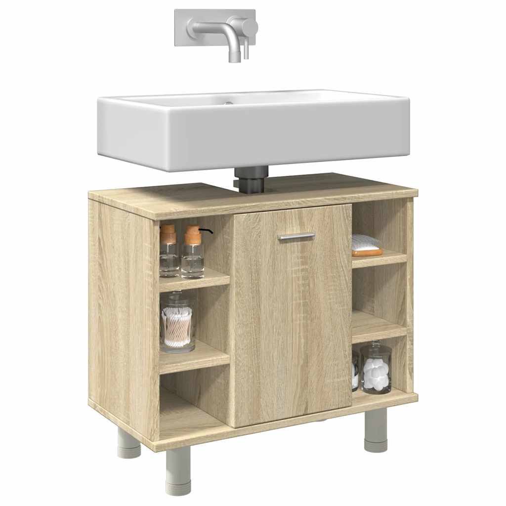 Badkamerkast 60x32x53,5 cm spaanplaat sonoma eikenkleurig is nu te koop bij PeponiXL, paradijselijk wonen!