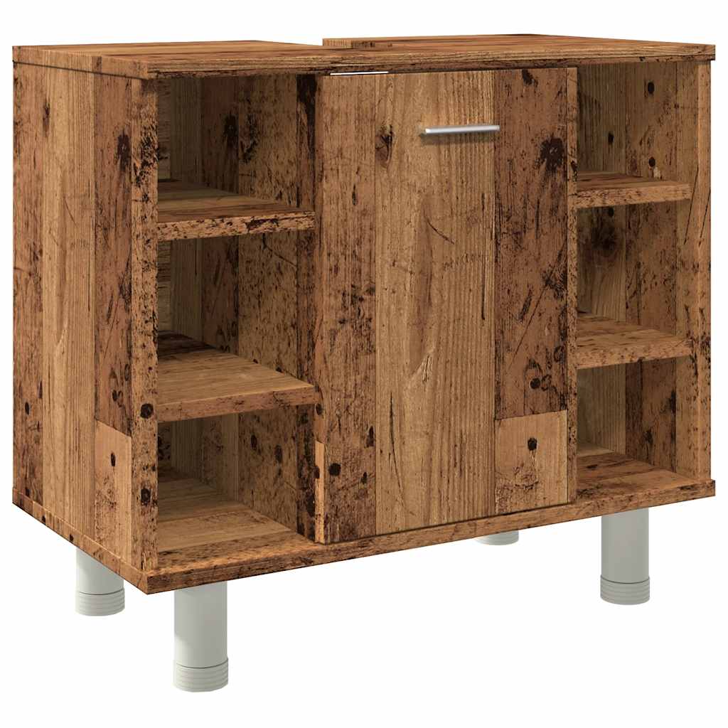 Badkamerkast 60x32x53,5 cm bewerkt hout oud houtkleurig is nu te koop bij PeponiXL, paradijselijk wonen!