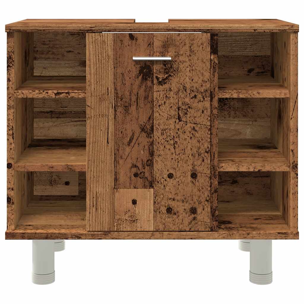 Badkamerkast 60x32x53,5 cm bewerkt hout oud houtkleurig is nu te koop bij PeponiXL, paradijselijk wonen!