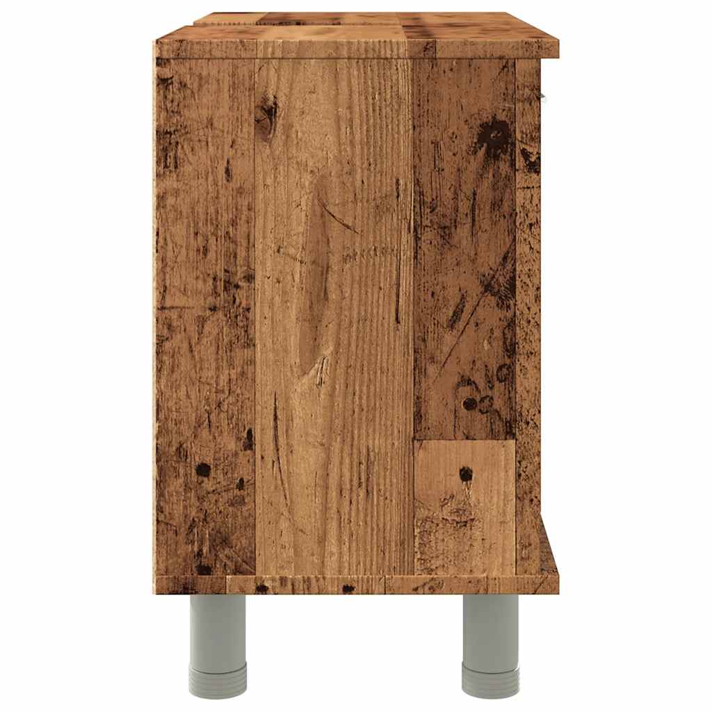 Badkamerkast 60x32x53,5 cm bewerkt hout oud houtkleurig is nu te koop bij PeponiXL, paradijselijk wonen!