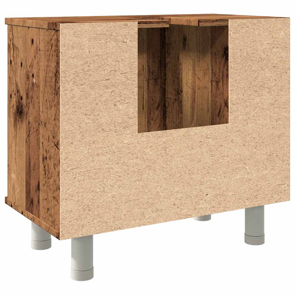 Badkamerkast 60x32x53,5 cm bewerkt hout oud houtkleurig is nu te koop bij PeponiXL, paradijselijk wonen!